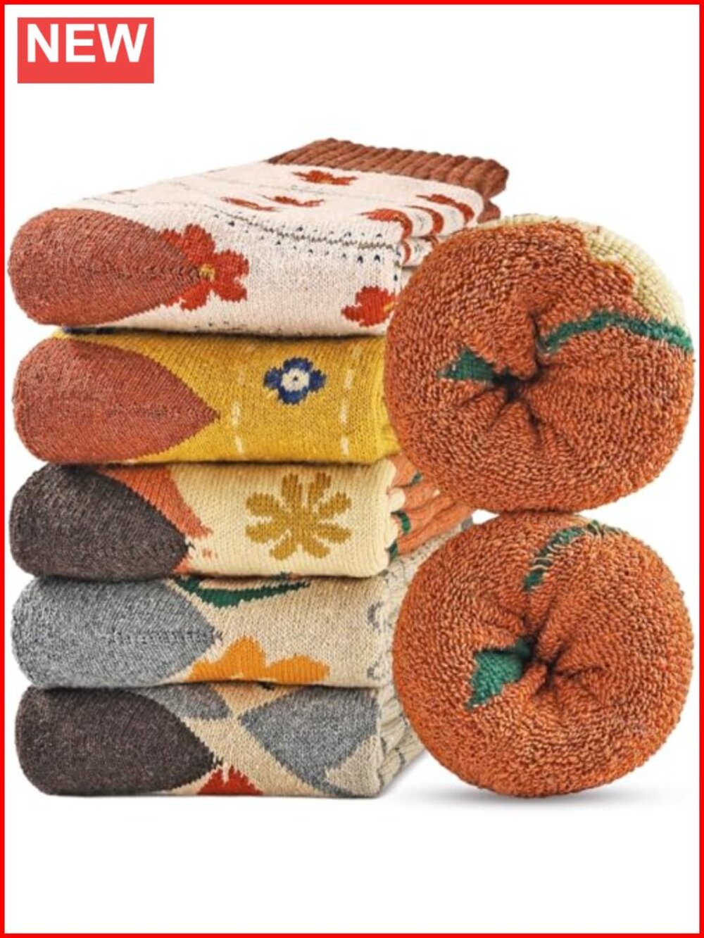Wool Blend Thermal Crew Socks Winter Warm Thick Cushioned